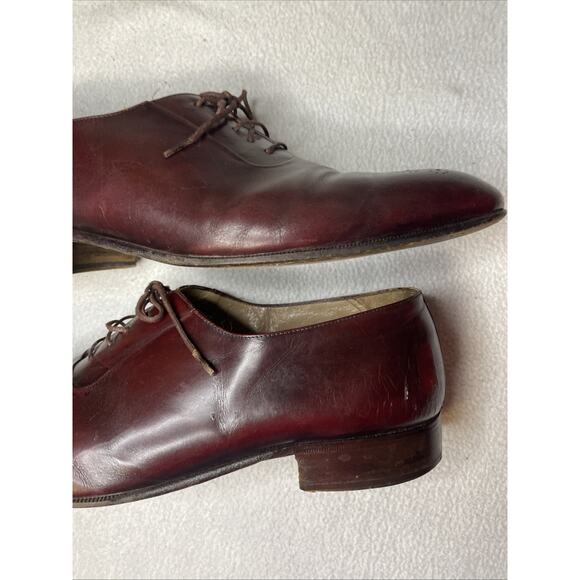 BALLY Men’s 11 3E Wide Oxblood Leather Oxford Brogue Medallion Toe Italy main image 16